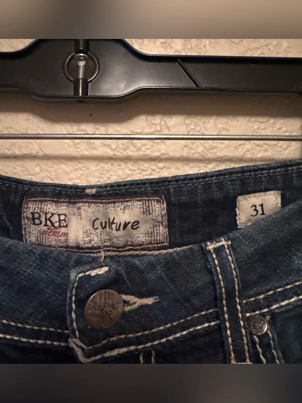 BKE Dark Indigo Distressed Denim Shorts